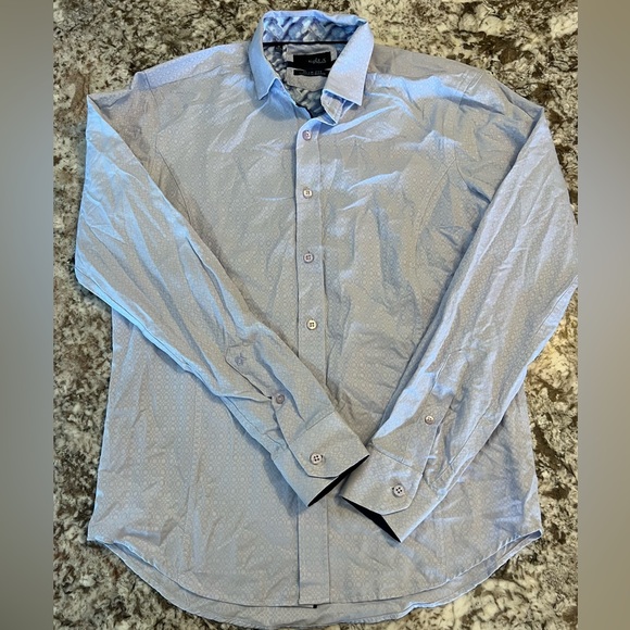M NEW Eight X Premium Buckle BKE Slim Fit Button Up Shirt Mens Blue Long Sleeve - Picture 1 of 11
